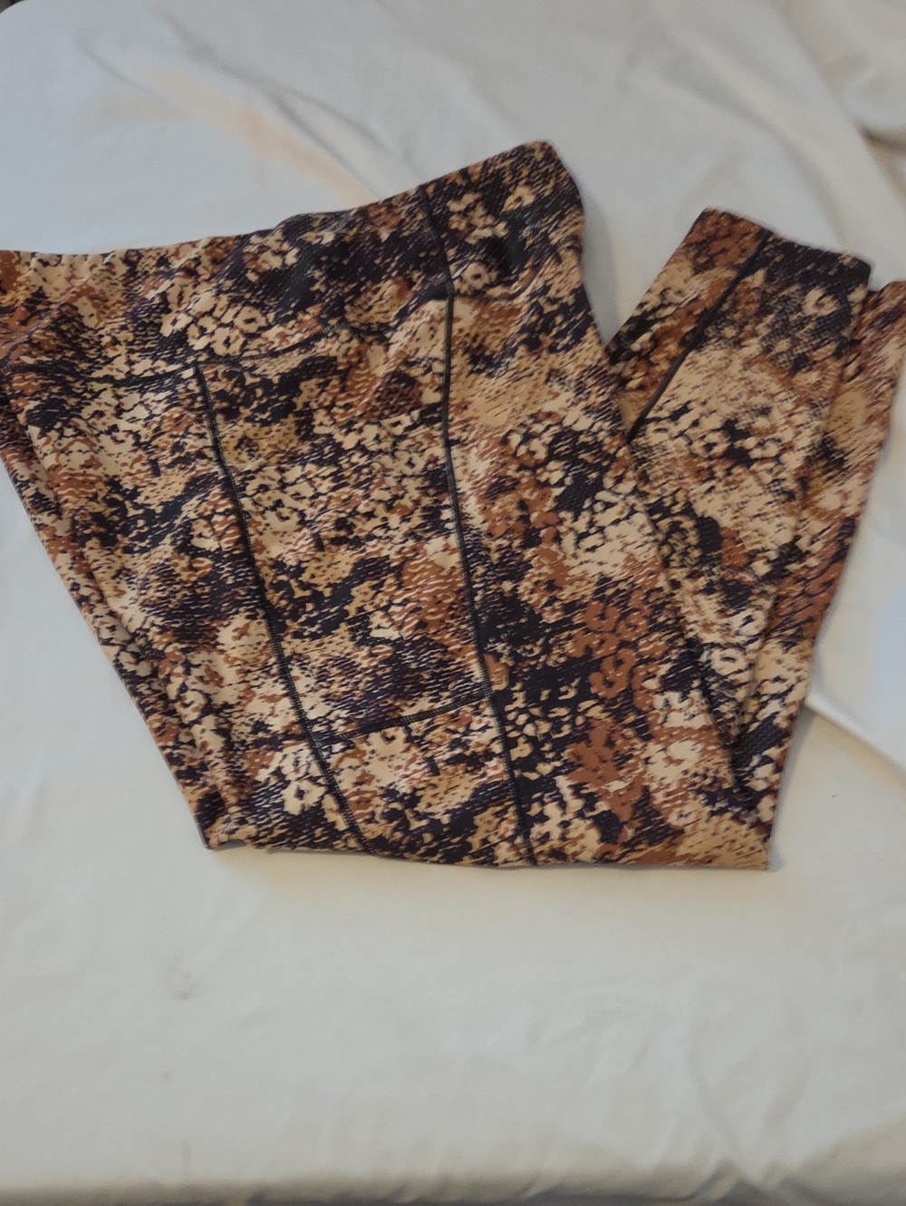 Kids Brown Snake-Print Leggings